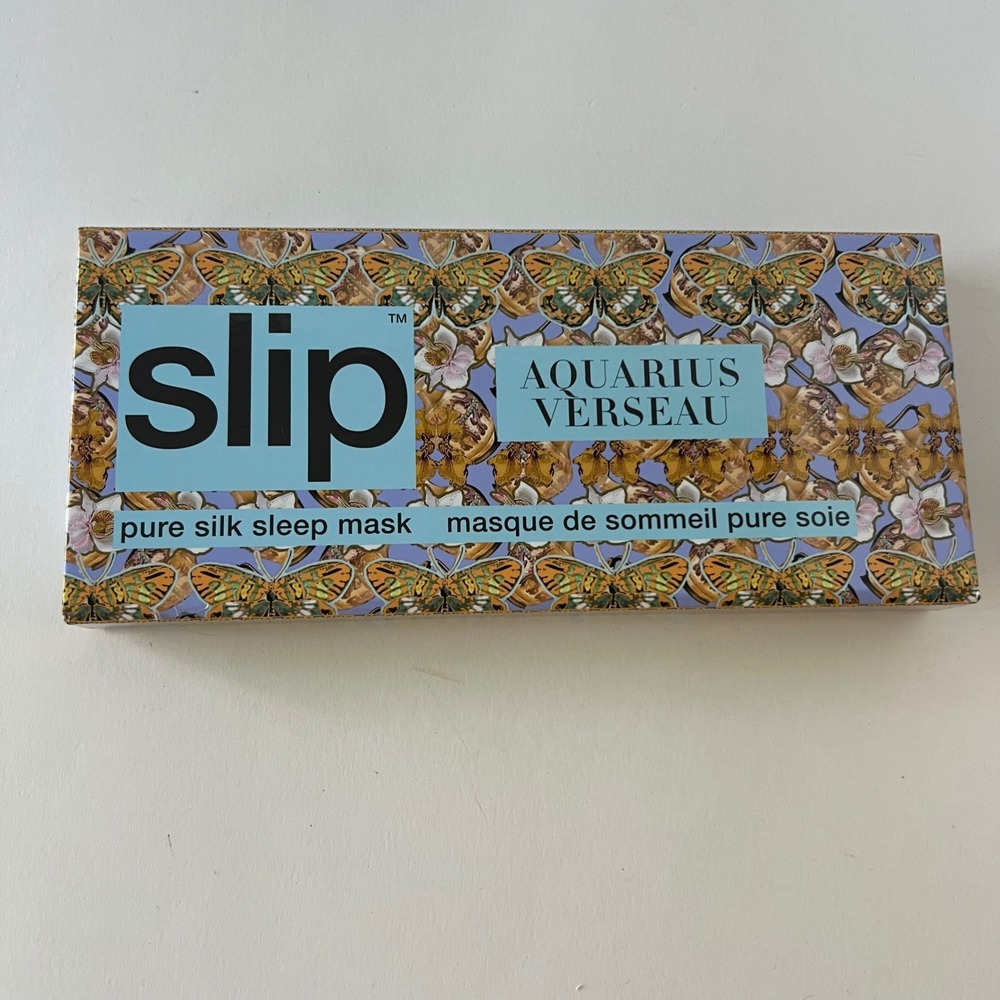 Slip Aquarius Verseau Pure Silk Sleep Mask NIB Zodiac Collection